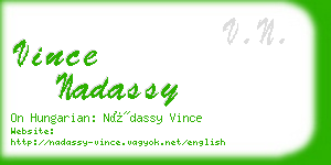 vince nadassy business card